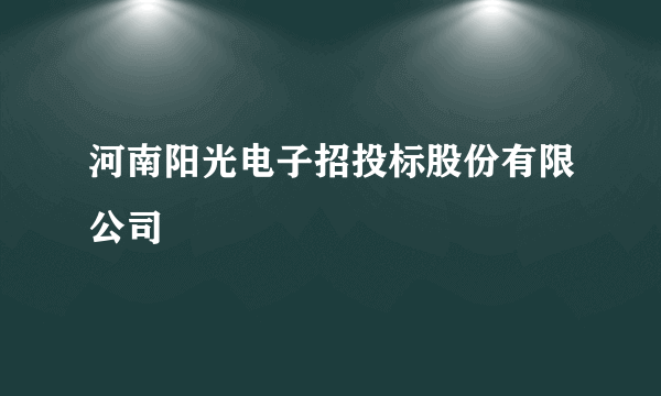 河南阳光电子招投标股份有限公司