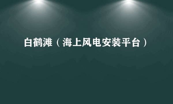 白鹤滩（海上风电安装平台）