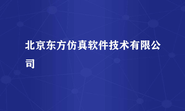 北京东方仿真软件技术有限公司