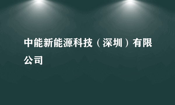 中能新能源科技（深圳）有限公司