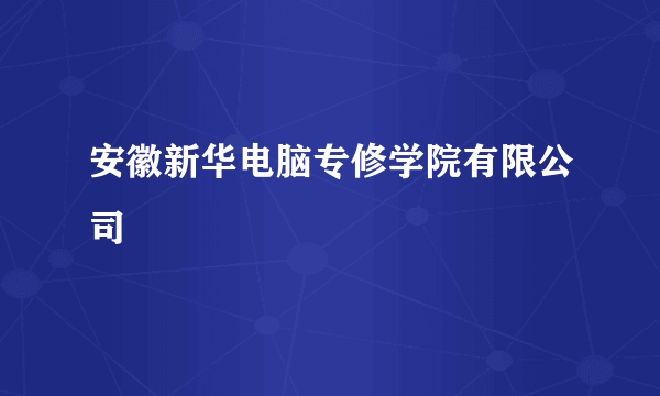 安徽新华电脑专修学院有限公司