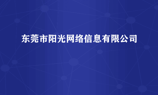 东莞市阳光网络信息有限公司