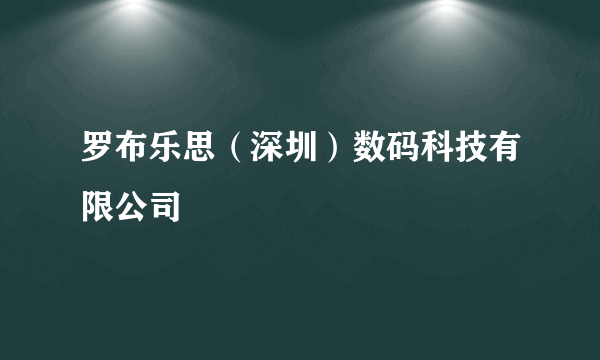 罗布乐思（深圳）数码科技有限公司