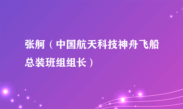 张舸（中国航天科技神舟飞船总装班组组长）