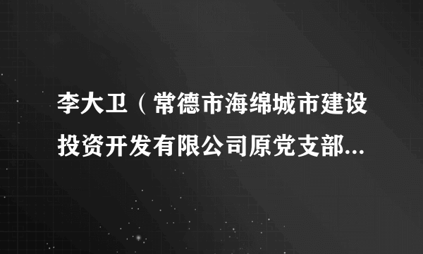 李大卫（常德市海绵城市建设投资开发有限公司原党支部书记、董事长）