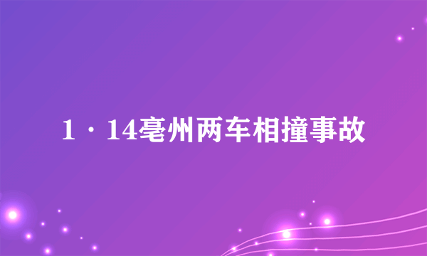 1·14亳州两车相撞事故