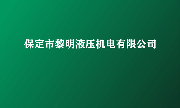 保定市黎明液压机电有限公司