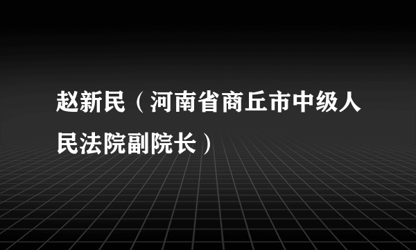 赵新民（河南省商丘市中级人民法院副院长）