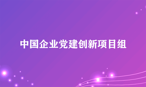 中国企业党建创新项目组