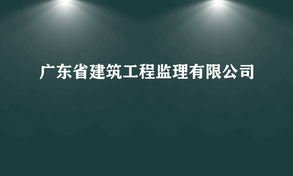 广东省建筑工程监理有限公司