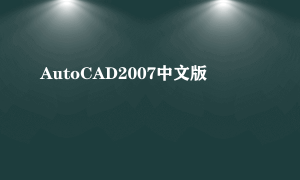 AutoCAD2007中文版