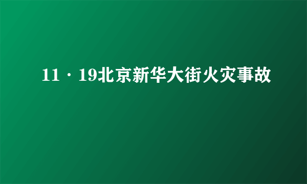 11·19北京新华大街火灾事故