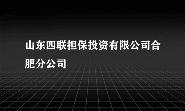 山东四联担保投资有限公司合肥分公司