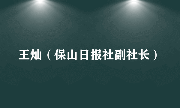 王灿（保山日报社副社长）