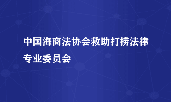 中国海商法协会救助打捞法律专业委员会