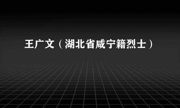 王广文（湖北省咸宁籍烈士）