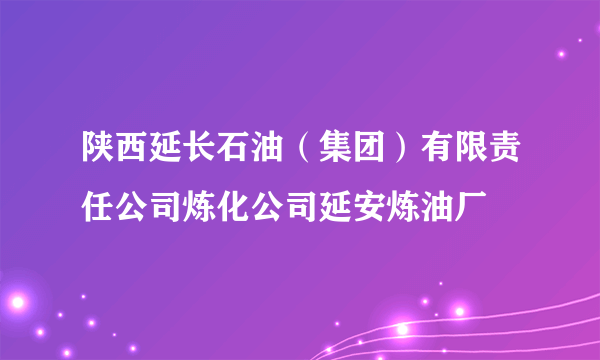 陕西延长石油（集团）有限责任公司炼化公司延安炼油厂