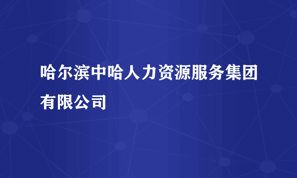 哈尔滨中哈人力资源服务集团有限公司