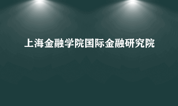 上海金融学院国际金融研究院