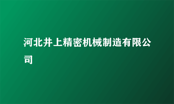 河北井上精密机械制造有限公司