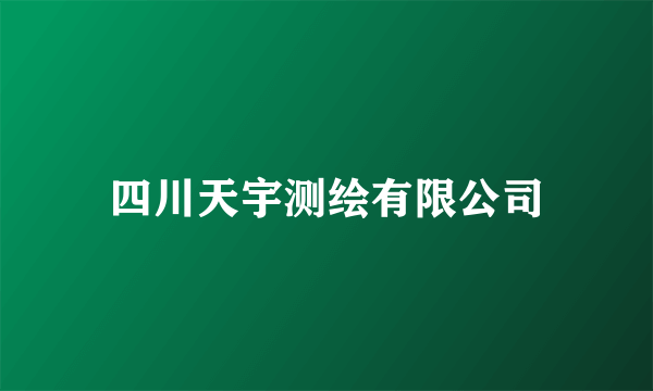 四川天宇测绘有限公司