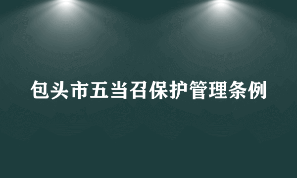 包头市五当召保护管理条例