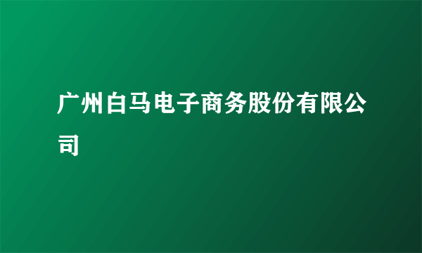 广州白马电子商务股份有限公司