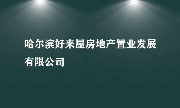 哈尔滨好来屋房地产置业发展有限公司