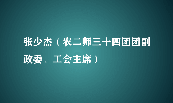 张少杰（农二师三十四团团副政委、工会主席）