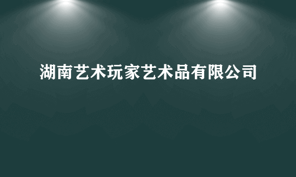 湖南艺术玩家艺术品有限公司