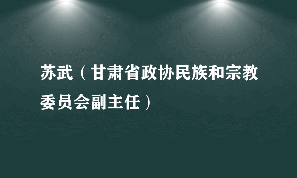 苏武（甘肃省政协民族和宗教委员会副主任）