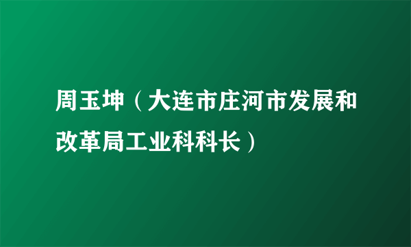 周玉坤（大连市庄河市发展和改革局工业科科长）