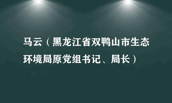 马云（黑龙江省双鸭山市生态环境局原党组书记、局长）