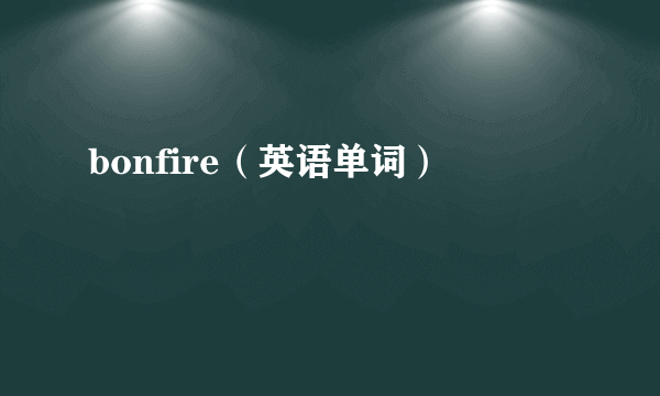 bonfire（英语单词）