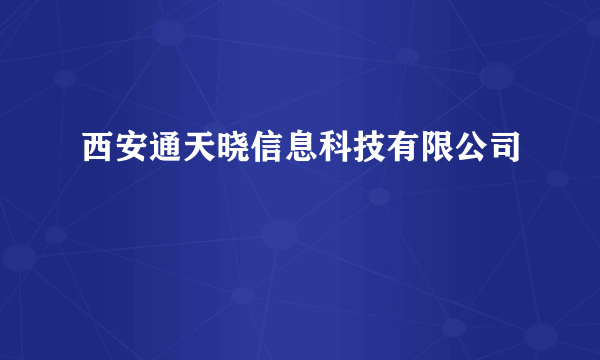 西安通天晓信息科技有限公司