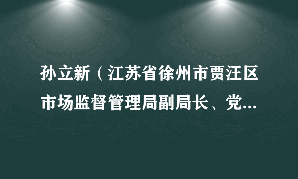 孙立新（江苏省徐州市贾汪区市场监督管理局副局长、党组成员、二级主办）