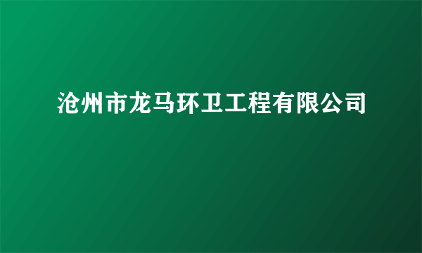 沧州市龙马环卫工程有限公司