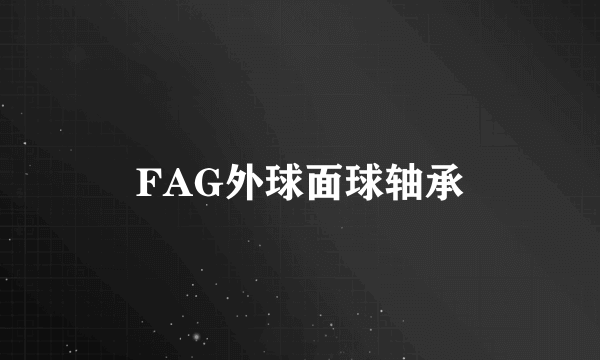 FAG外球面球轴承