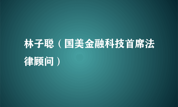 林子聪（国美金融科技首席法律顾问）