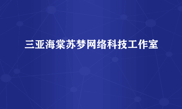 三亚海棠苏梦网络科技工作室