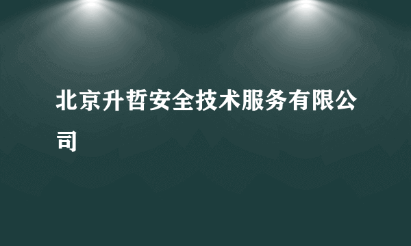 北京升哲安全技术服务有限公司