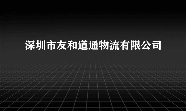 深圳市友和道通物流有限公司