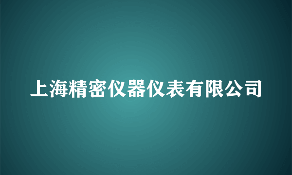 上海精密仪器仪表有限公司