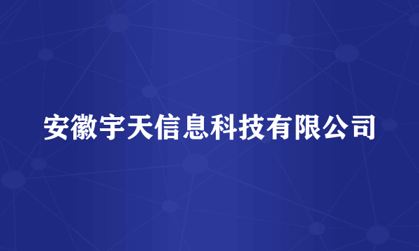 安徽宇天信息科技有限公司