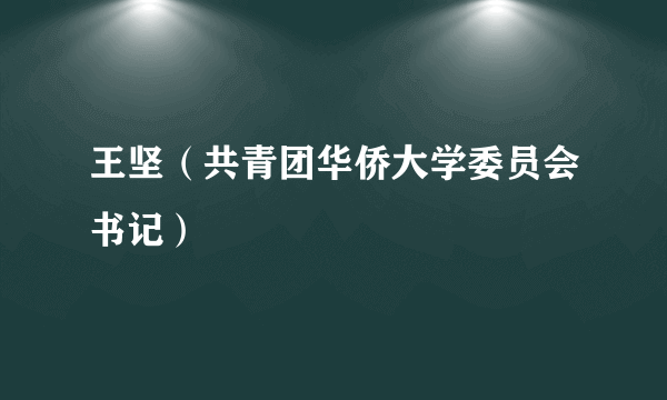 王坚（共青团华侨大学委员会书记）