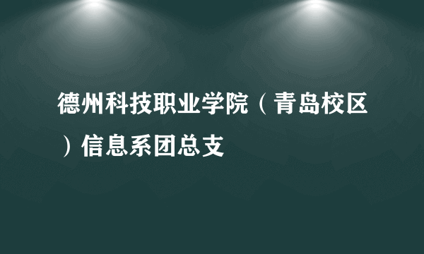 德州科技职业学院（青岛校区）信息系团总支