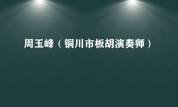 周玉峰（铜川市板胡演奏师）