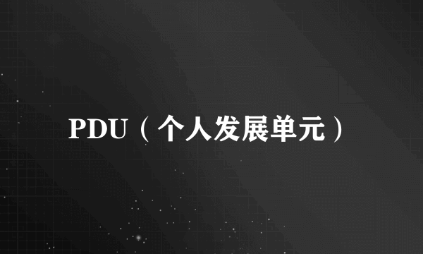 PDU（个人发展单元）