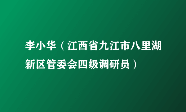 李小华（江西省九江市八里湖新区管委会四级调研员）