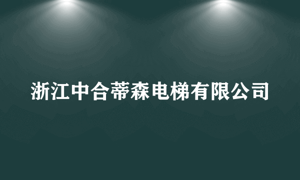 浙江中合蒂森电梯有限公司